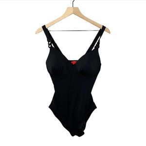 Spanx Bra-llelujah!® One-Piece Underwire Swimsuit in Black 8D/DD